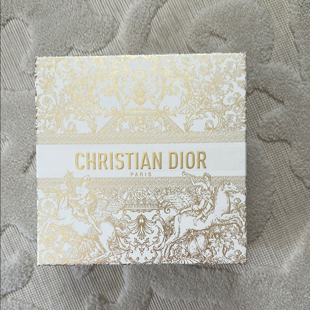 Dior Gold and White Storage Container with Luxurious Design